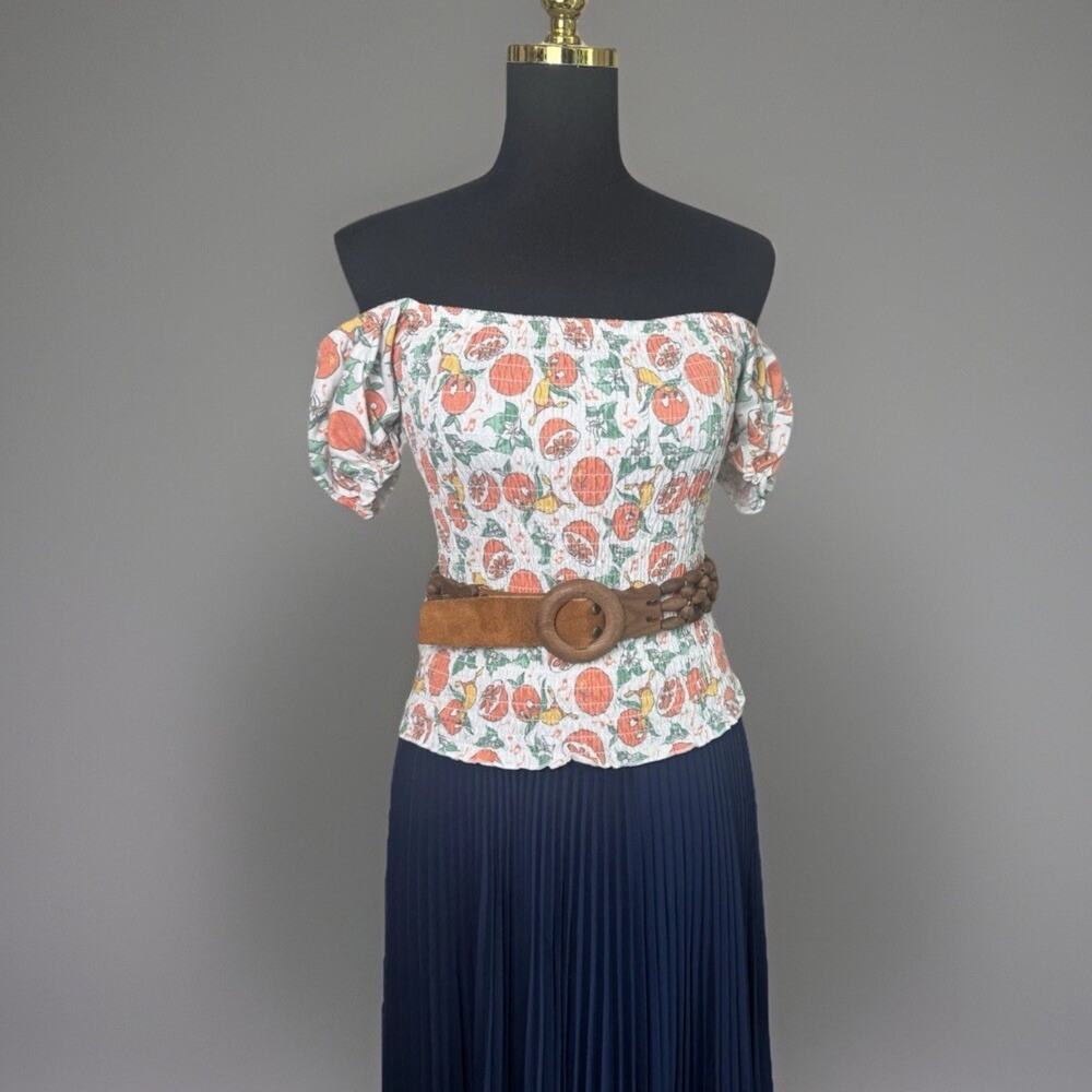 Disney World Vault Collection 50th Anniversary Orange Bird Smocked Peasant Top X